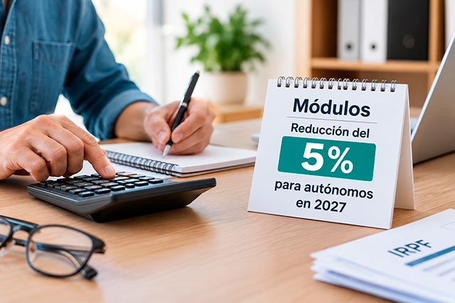 Escritorio financiero con reducción del 5%